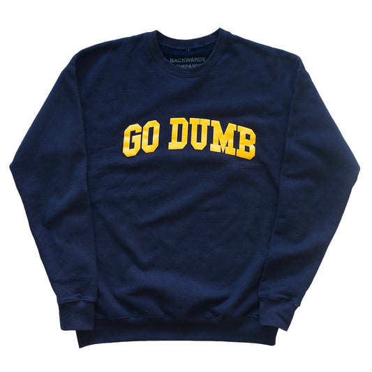 Navy Blue “Go Dumb” Crewneck Sweater