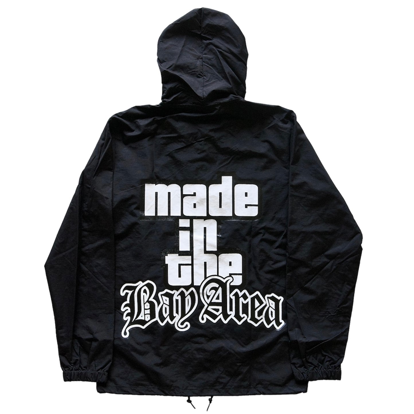 Black “Made In The Bay Area” Windbreaker Hooded Jacket