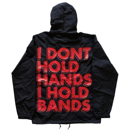 Black “I Dont Hold Hands I Hold Bands” Windbreaker Hooded Jacket