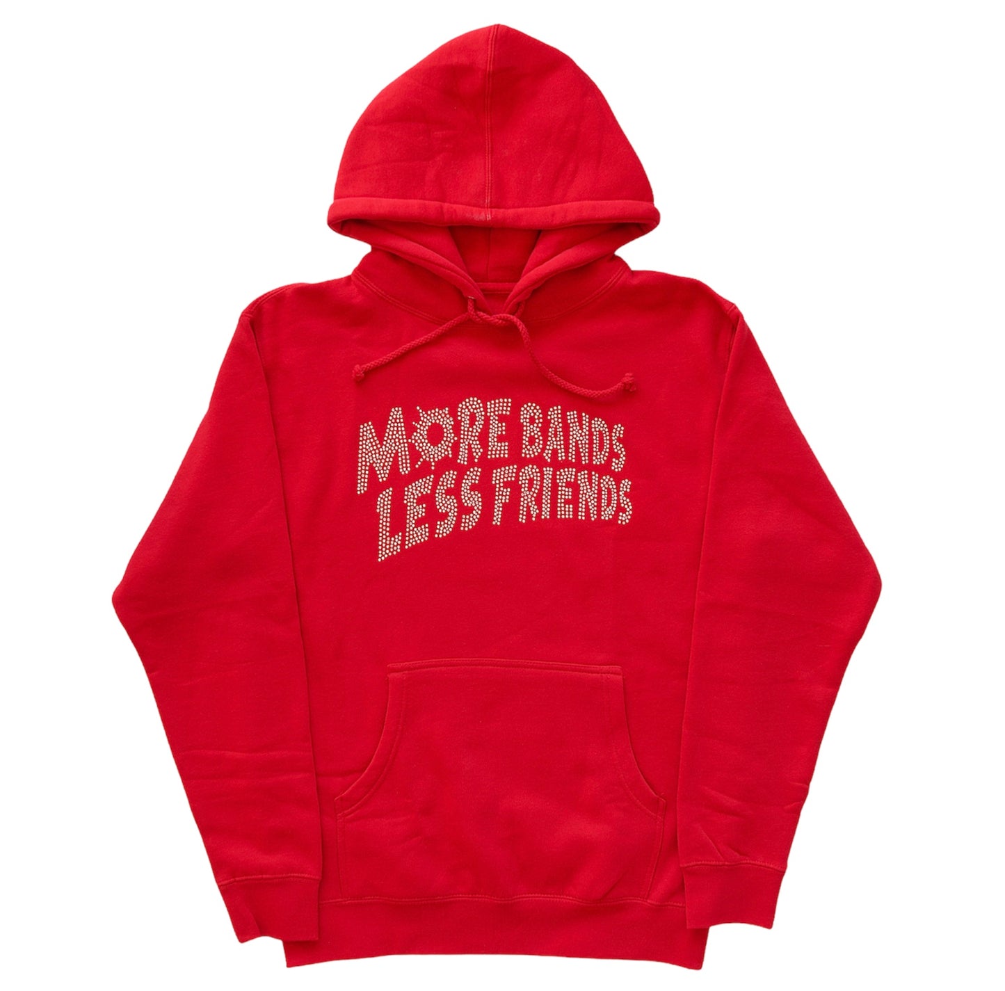 Red Rhinestone “More Bands Less Friends” Hoodie