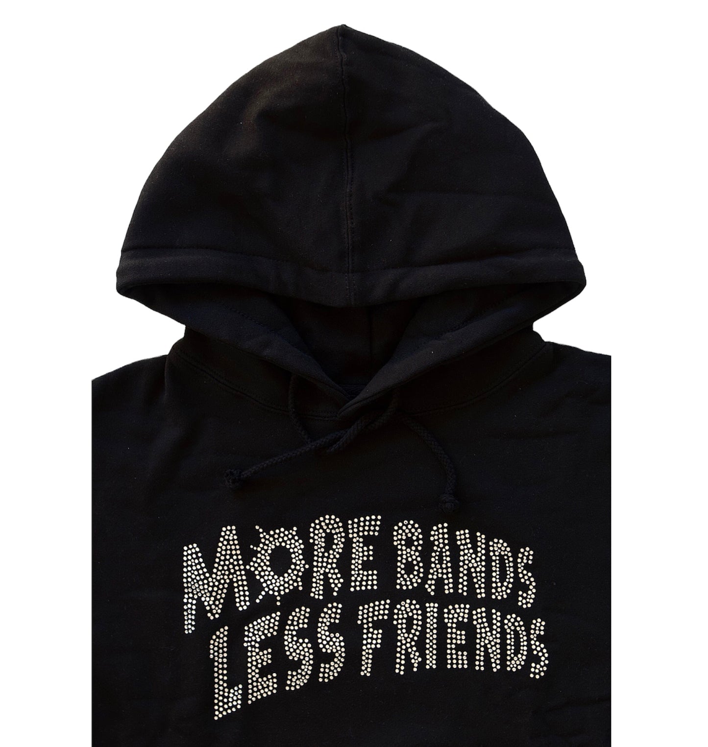 Black Rhinestone “More Bands Less Friends” Hoodie