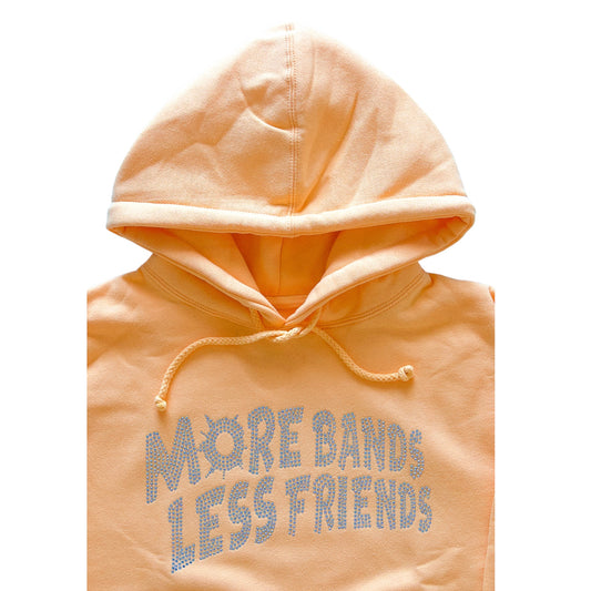 Peach Rhinestone “More Bands Less Friends” Hoodie