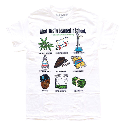 White “The Bay Area Education” T-Shirt