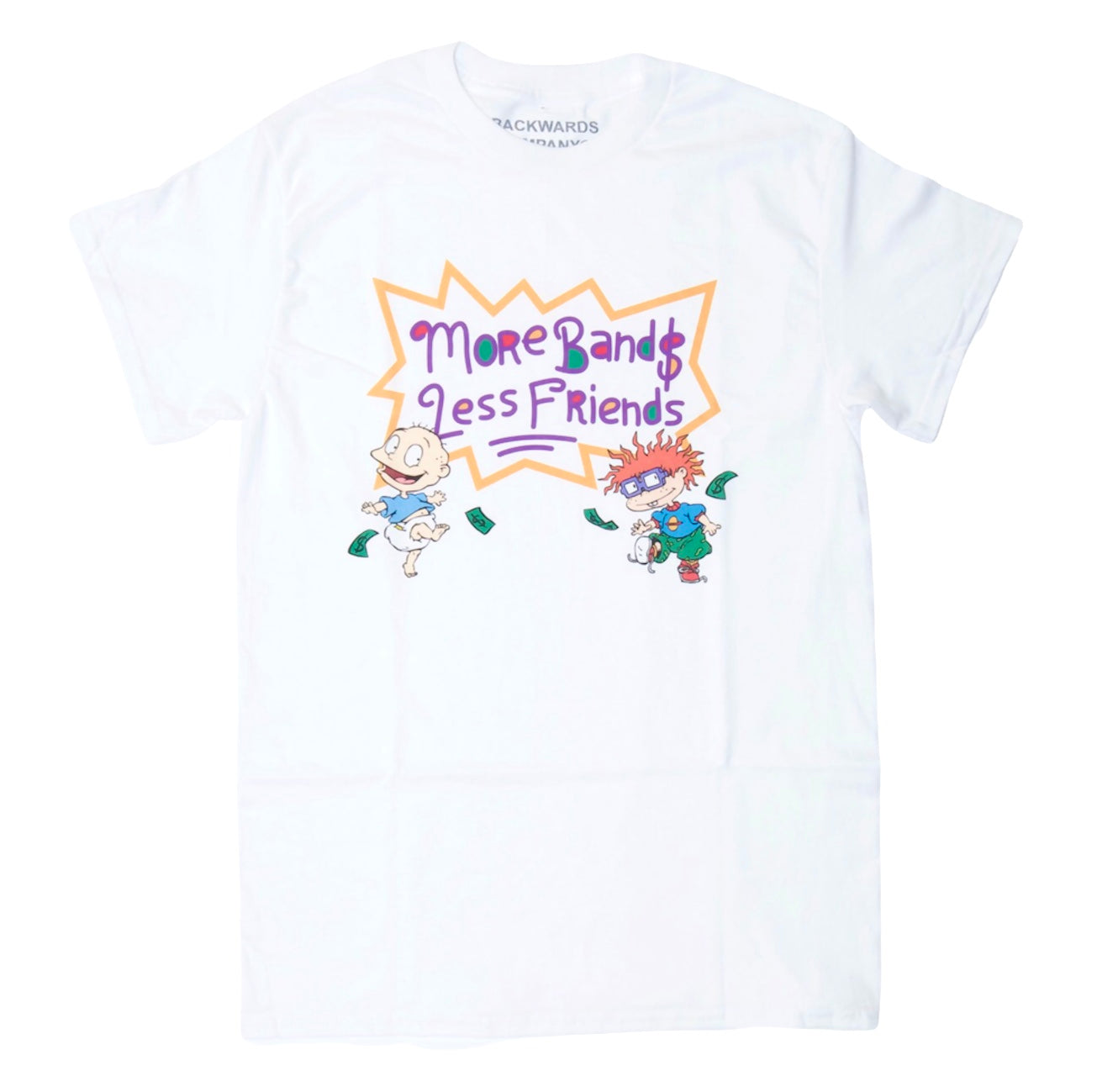 White “Rugrats More Bands Less Friends” T-Shirt