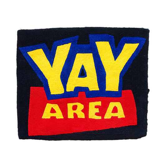 Black “Toy Story Yay Area” Rug