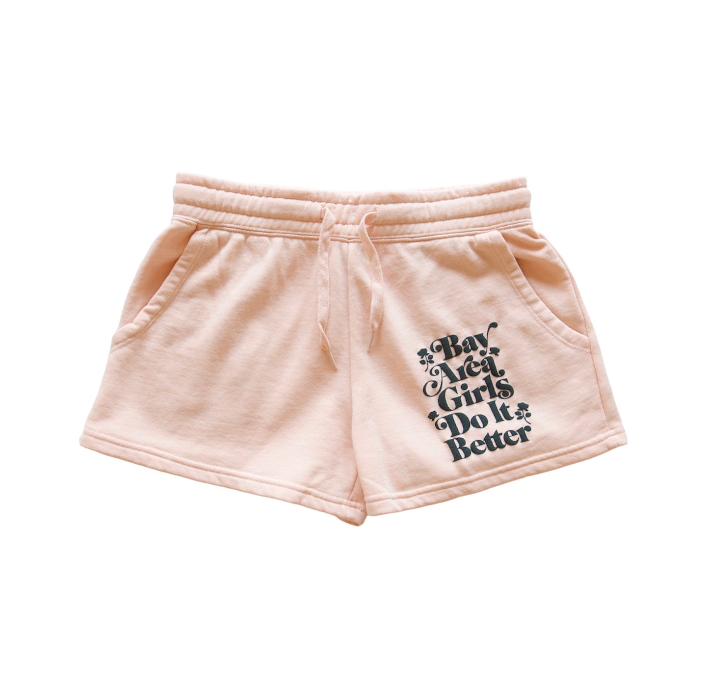 Cream “Bay Area Girls Do It Better” Fleece Shorts