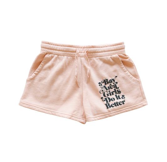 Cream “Bay Area Girls Do It Better” Fleece Shorts I’m