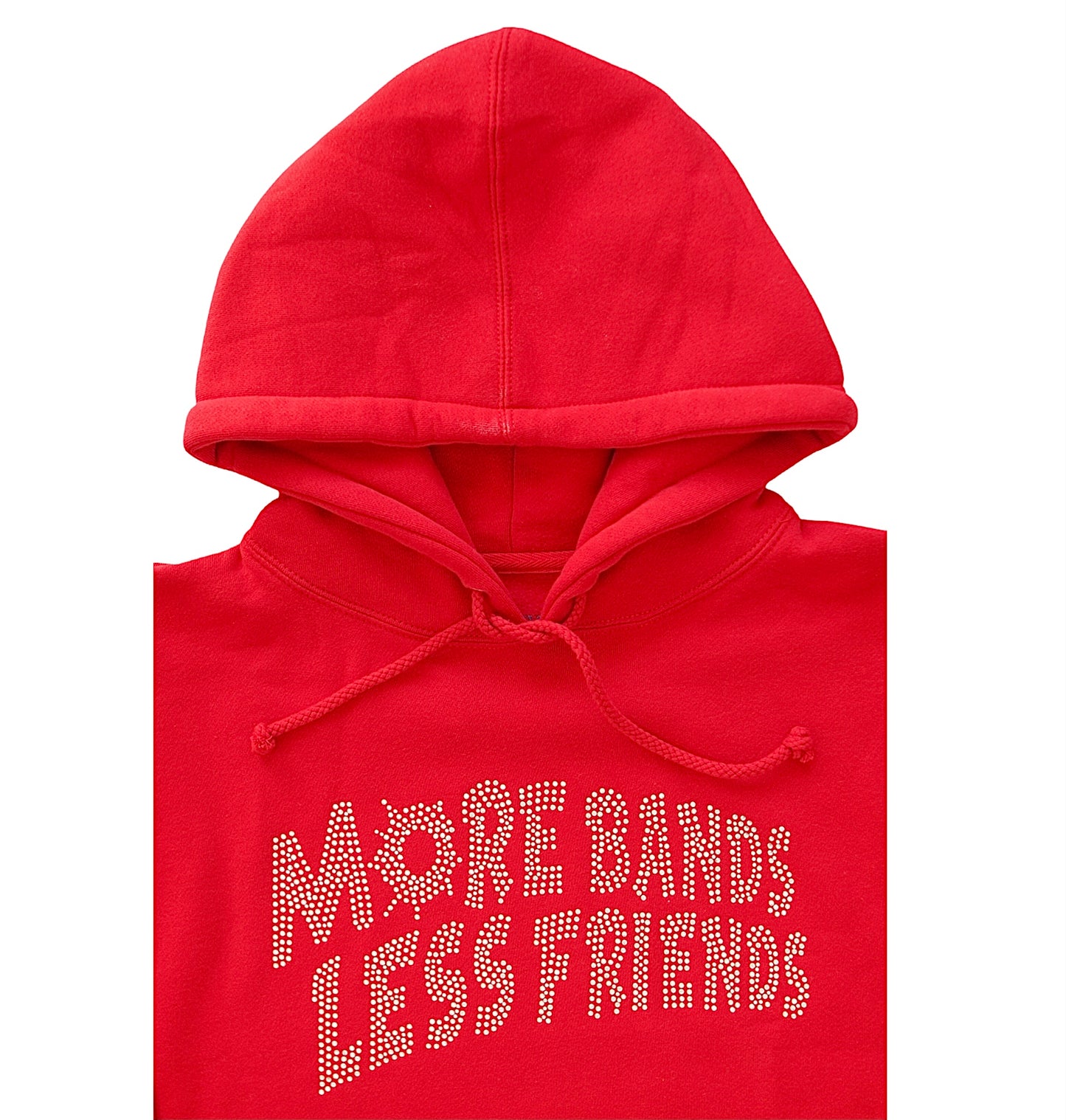 Red Rhinestone “More Bands Less Friends” Hoodie