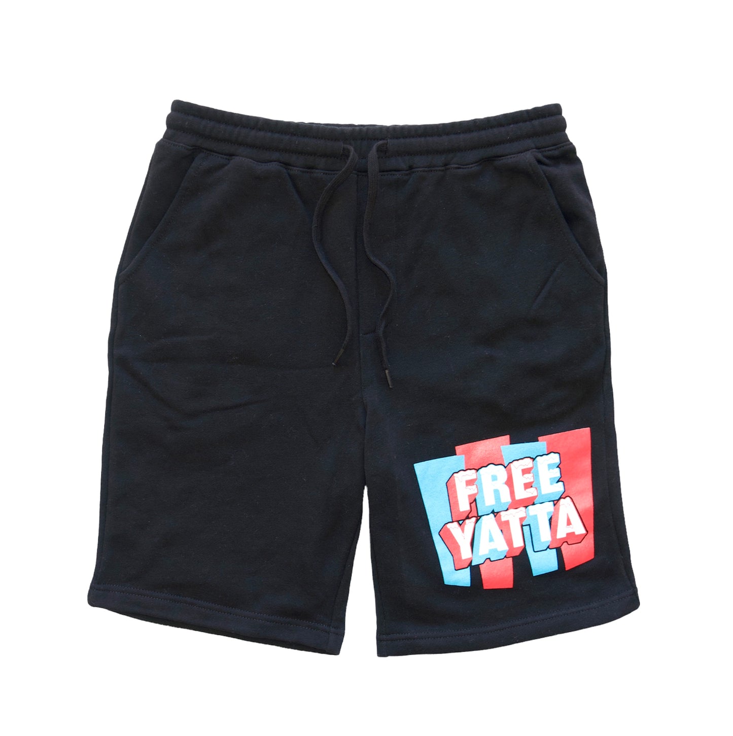 Black “Free Yatta” Fleece Shorts